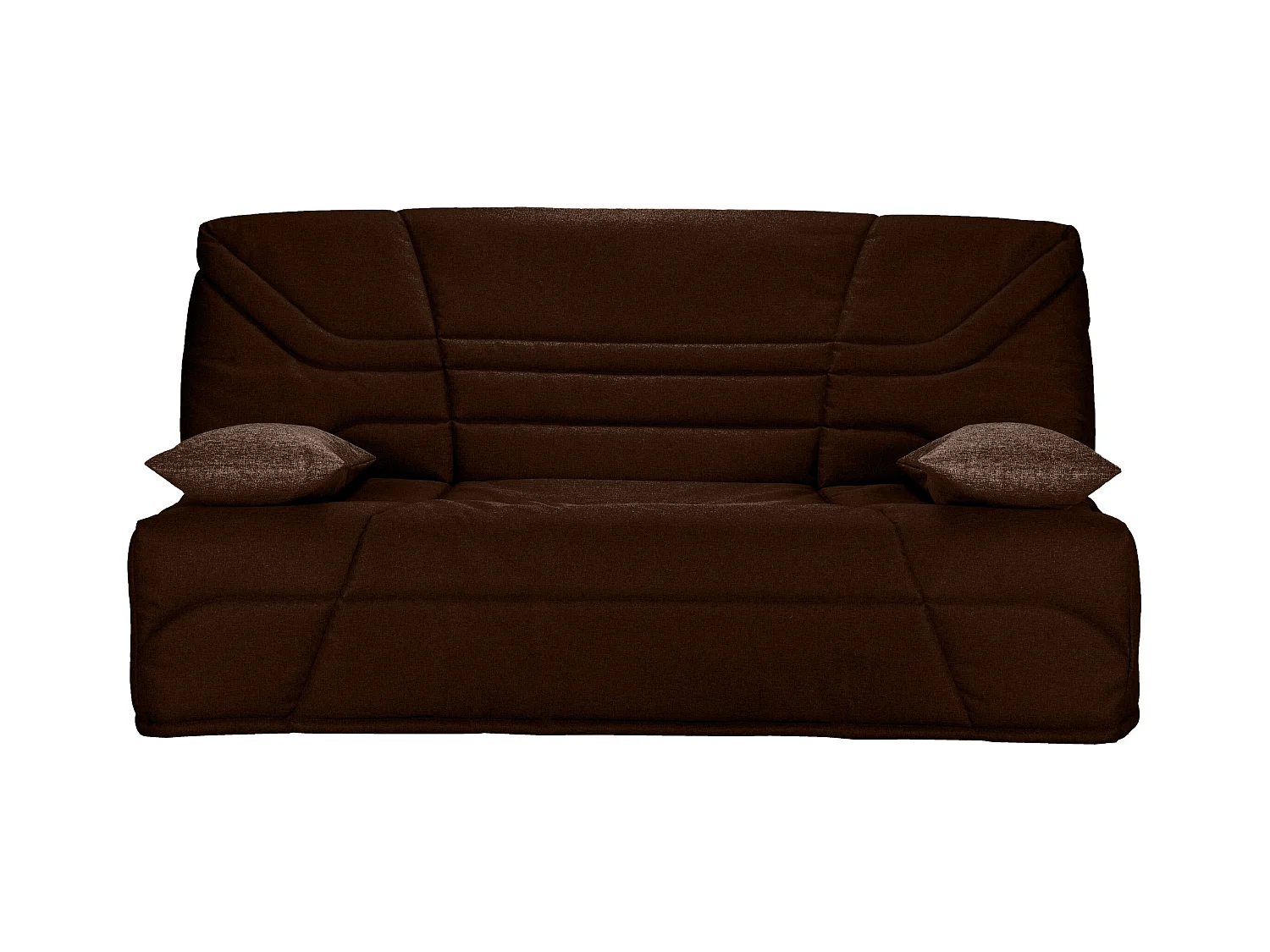Banquette clic clac tissu 130x190 matelas Starbed 13cm avec coffre de rangement Raka-Couleur Marron