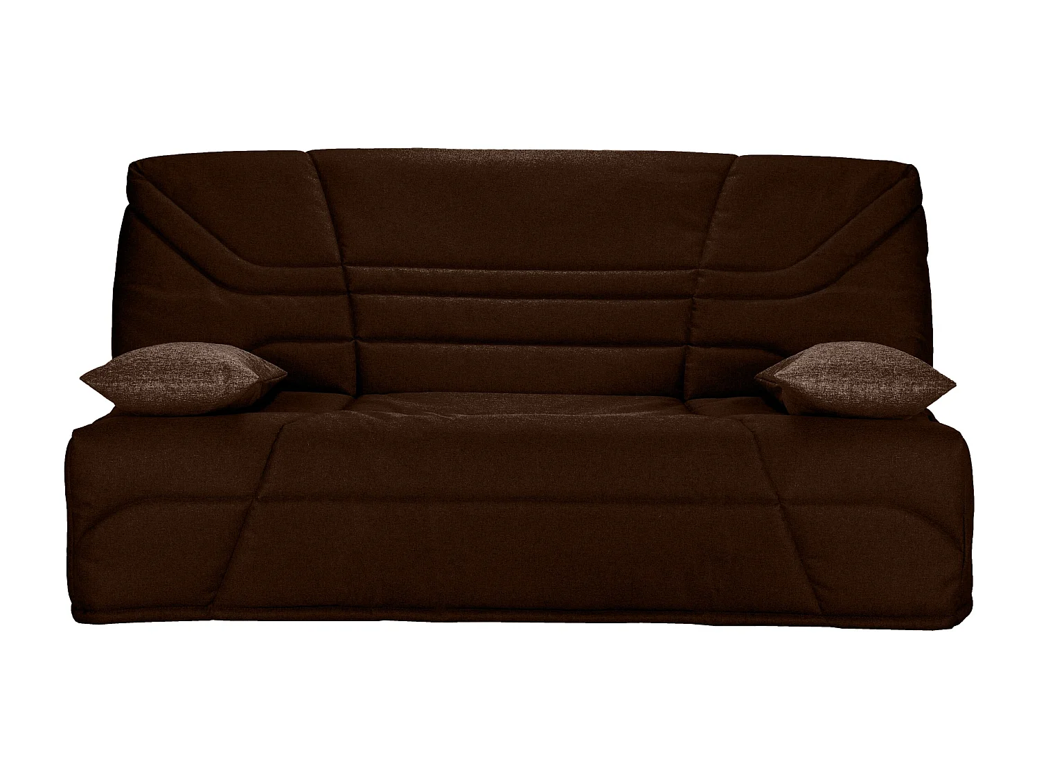 Banquette clic clac tissu 130x190 matelas Starbed 13cm avec coffre de rangement Raka-Couleur Marron