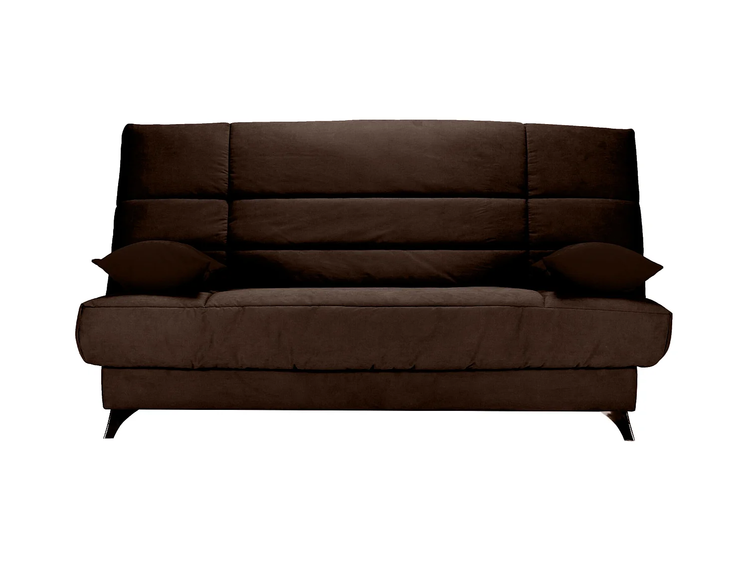 Banquette Clic-clac tissu 130x190 matelas Bultex 14cm avec rangement Belax-Couleur Marron