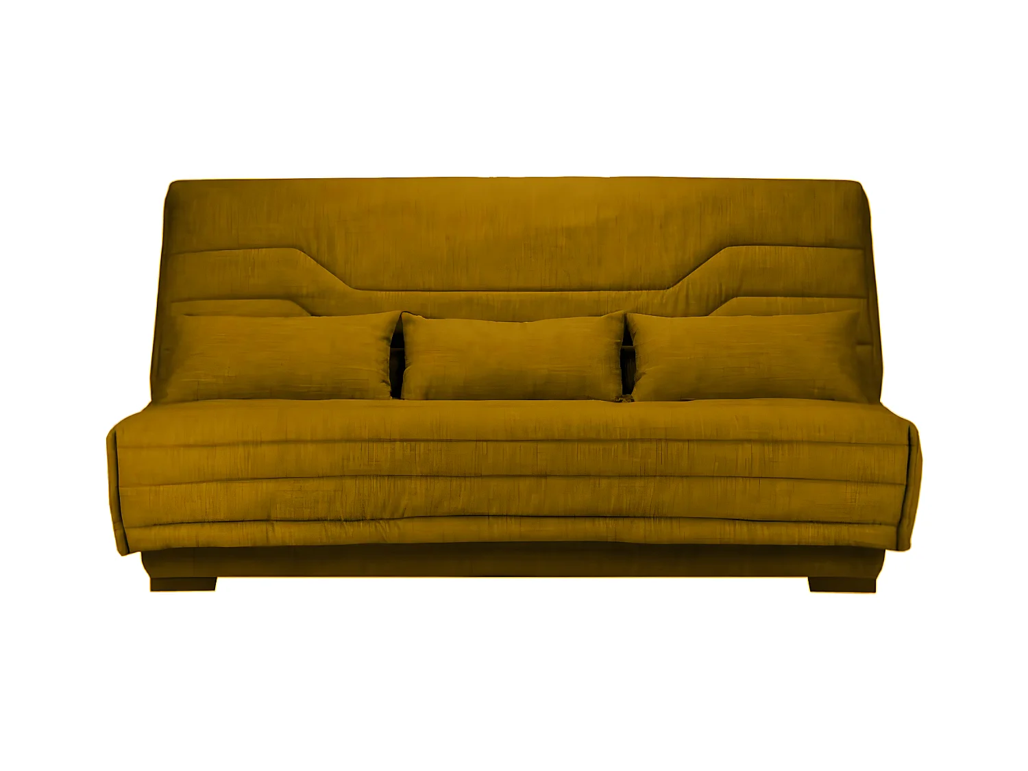 Canapé Clic Clac nouveau tissu avec coffre matelas Bultex 15cm Bianca 140x200-Couleur Jaune miel