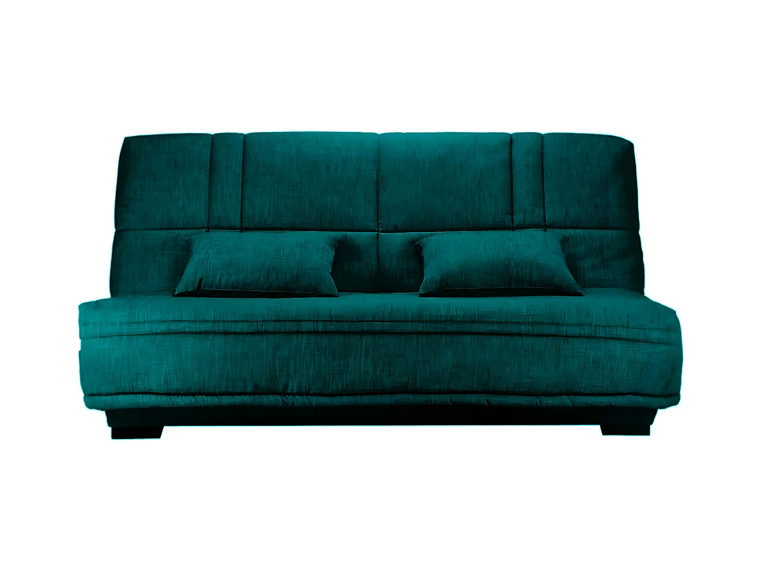 Canapé clic clac tissu avec rangement matelas Starlux 17cm Minel 207cm-Couleur Vert emeraude