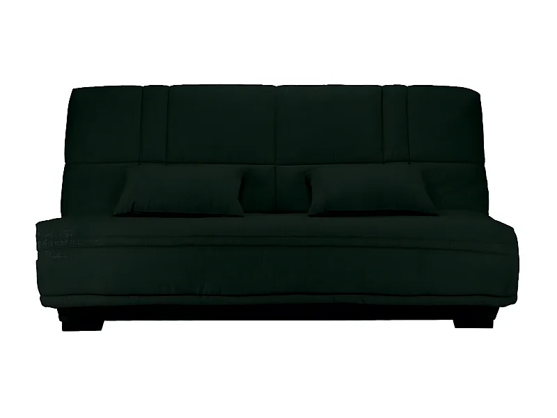 Canapé clic clac tissu avec rangement matelas Starlux 17cm Minel 207cm-Couleur Noir