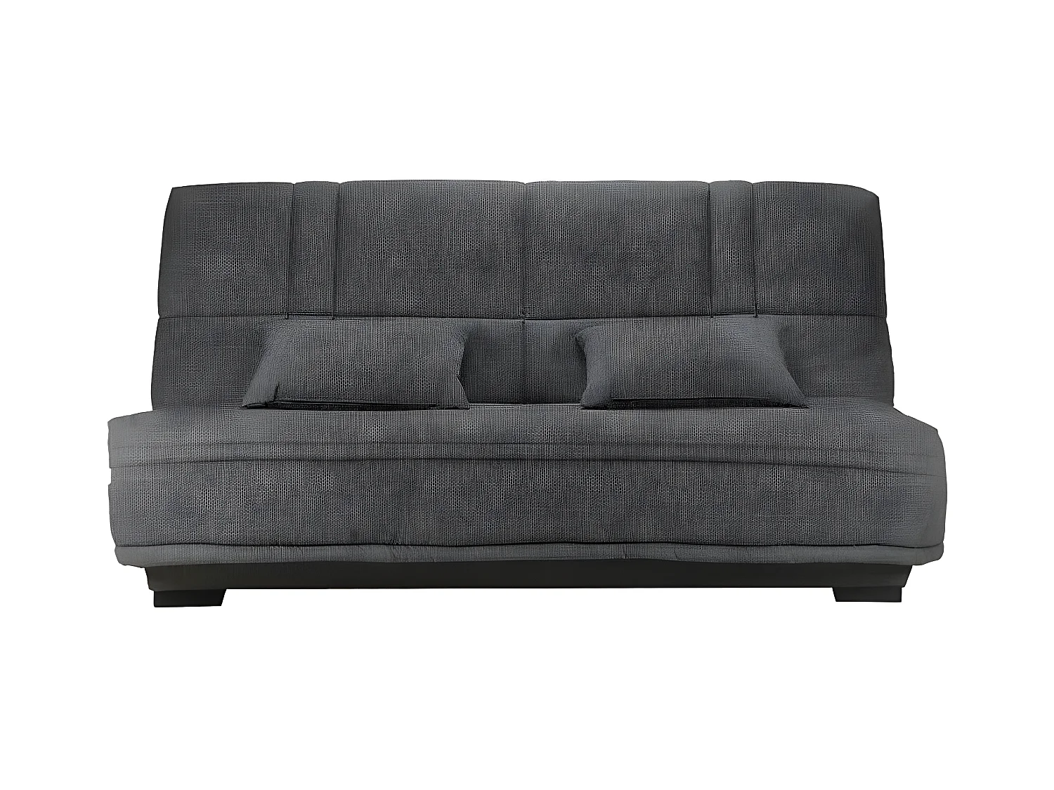 Canapé clic clac tissu avec rangement matelas Starlux 17cm Minel 207cm-Couleur Noir