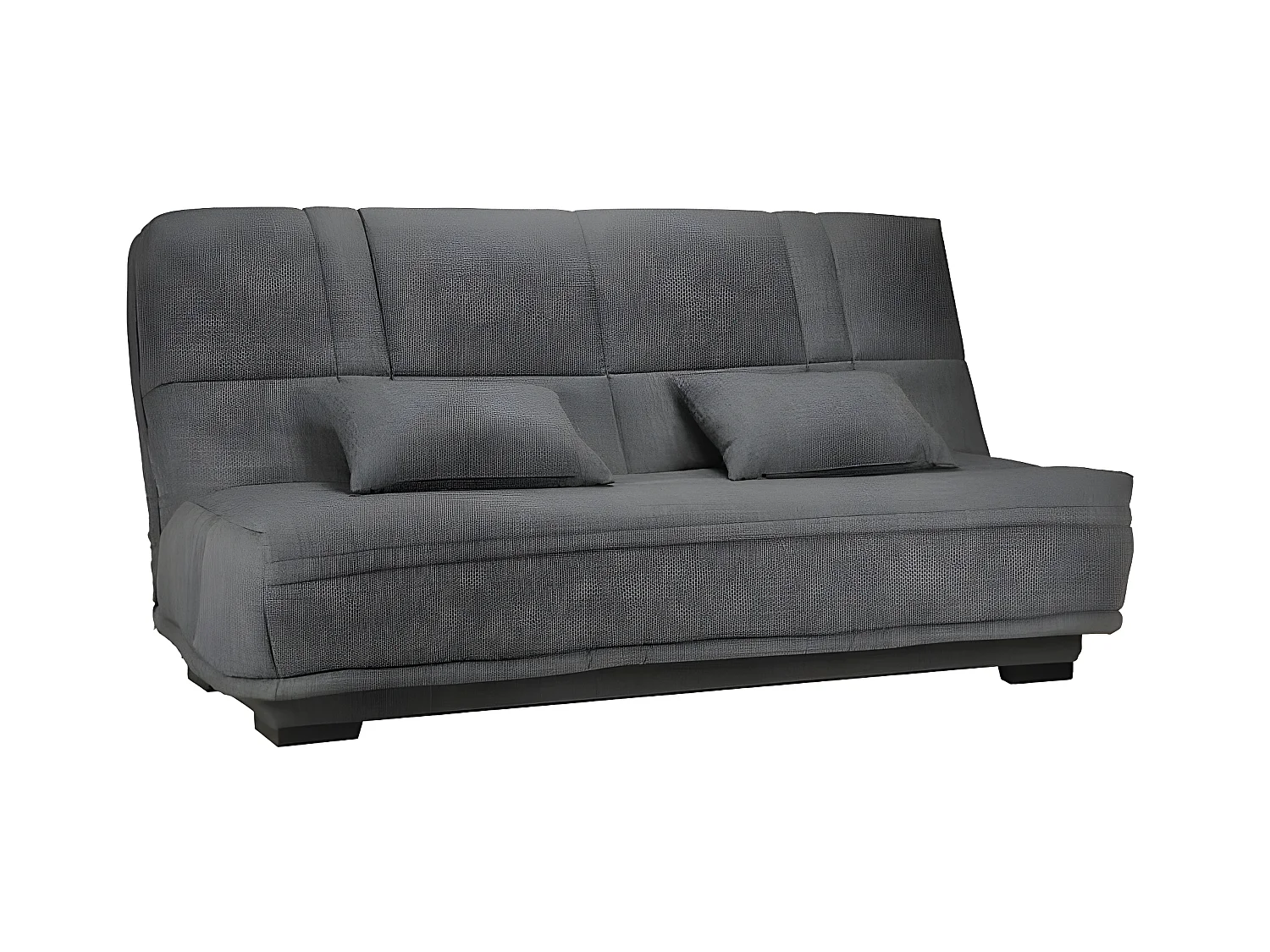 Canapé clic clac tissu avec rangement matelas Starlux 17cm Minel 207cm-Couleur Noir
