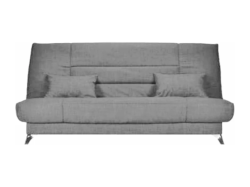 Banquette Clic-clac tissu 130x190 matelas Starflex 13cm avec rangement Kalix-Couleur Gris perle