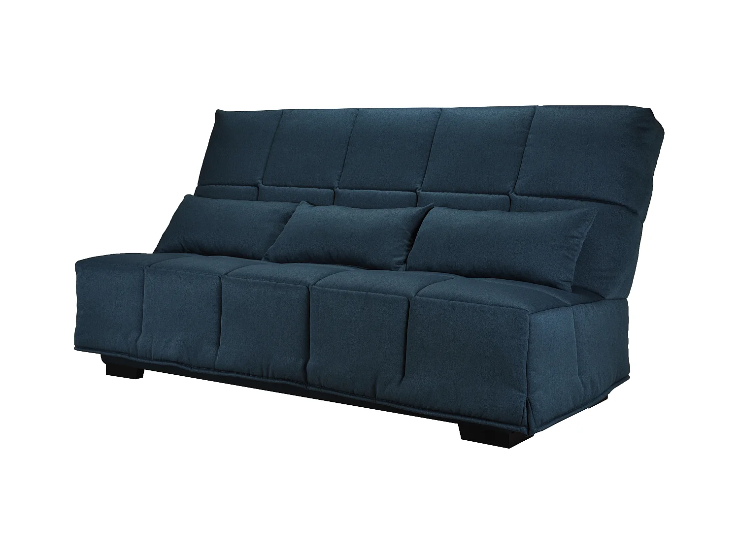 Canapé clic clac tissu avec rangement matelas Bultex 15cm Balkoa 207cm-Couleur Jaune curry