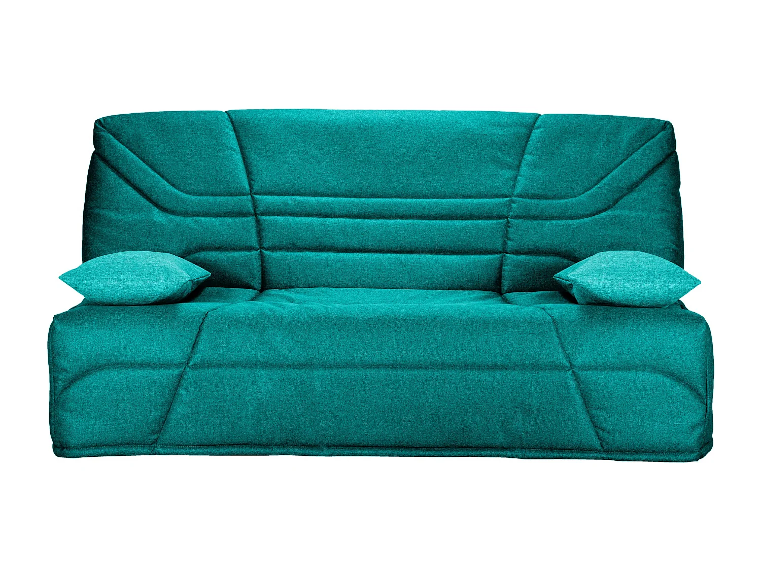 Banquette clic clac tissu 130x190 matelas Starbed 13cm avec coffre de rangement Raka-Couleur Bleu cyan