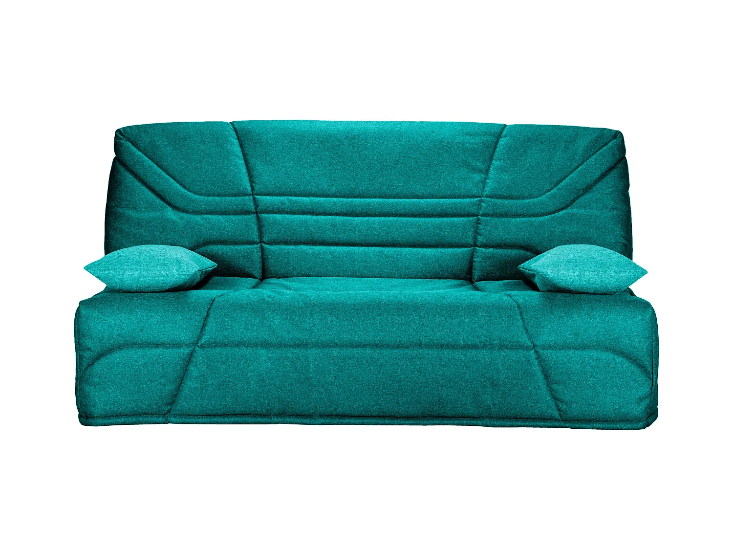 Banquette clic clac tissu 130x190 matelas Starbed 13cm avec coffre de rangement Raka-Couleur Bleu cyan