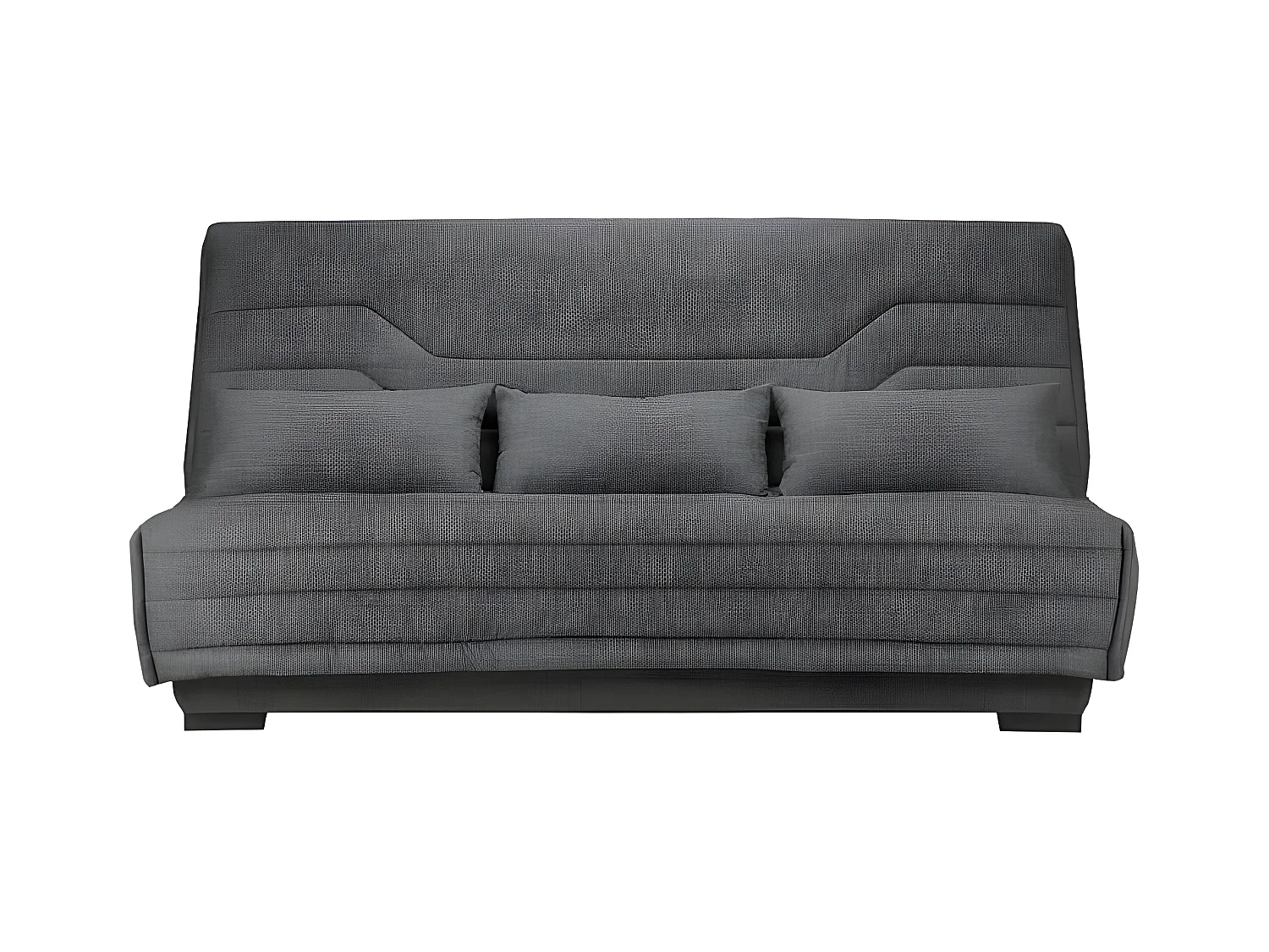 Canapé Clic Clac nouveau tissu avec coffre matelas Bultex 15cm Bianca 140x200-Couleur Gris foncé chiné