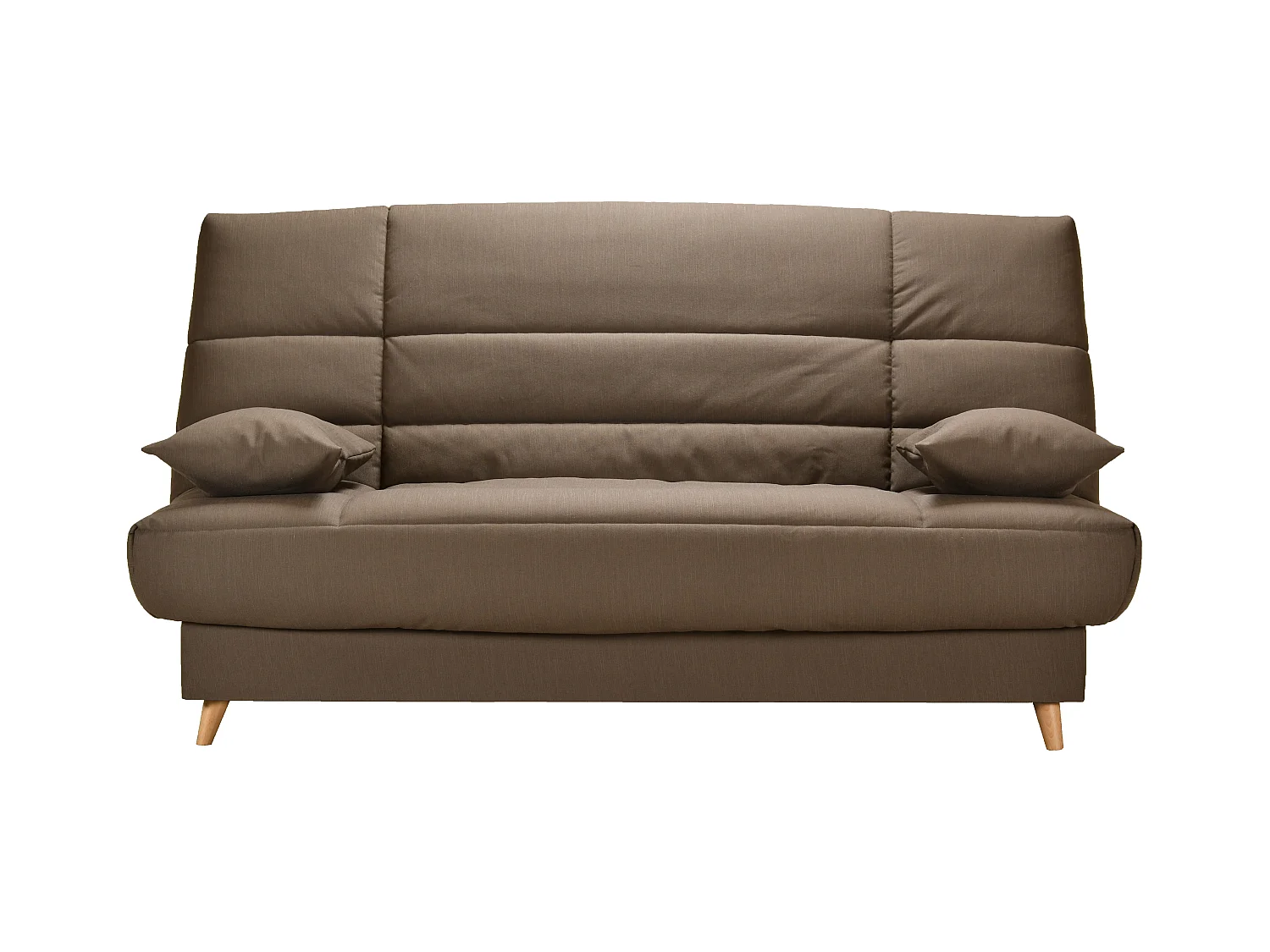 Banquette Clic-clac tissu 130x190 matelas Starflex 13cm avec rangement Kalix-Couleur Jaune miel