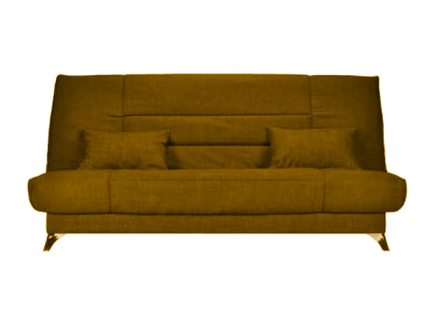 Banquette Clic-clac tissu 130x190 matelas Starflex 13cm avec rangement Kalix-Couleur Jaune miel