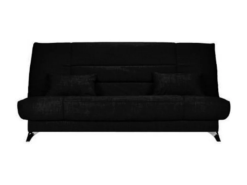 Banquette Clic-clac tissu 130x190 matelas Starflex 13cm avec rangement Kalix-Couleur Noir