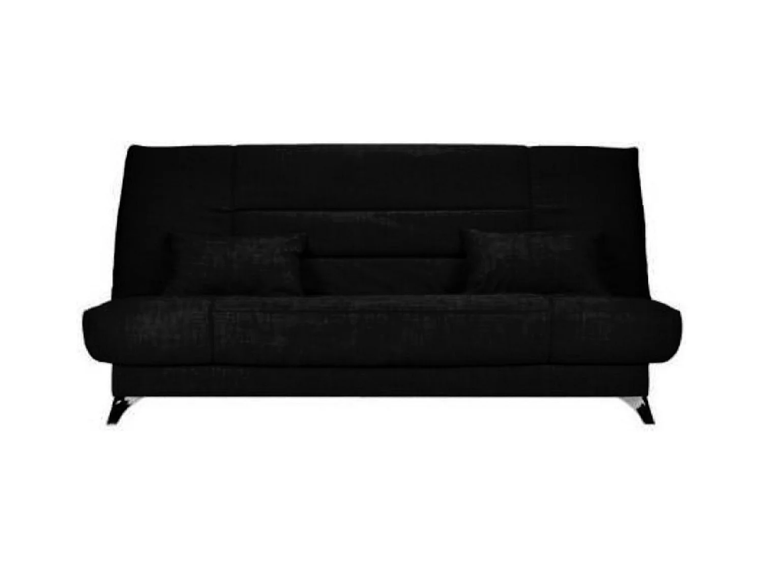 Banquette Clic-clac tissu 130x190 matelas Starflex 13cm avec rangement Kalix-Couleur Noir