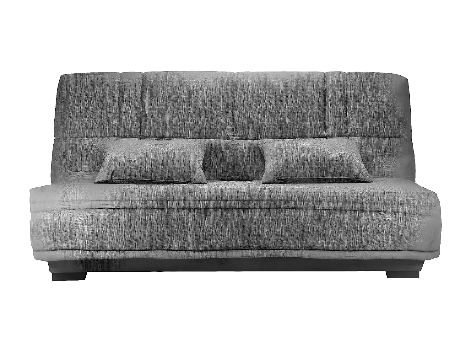 Canapé clic clac tissu avec rangement matelas Starlux 17cm Minel 207cm-Couleur Gris clair chiné