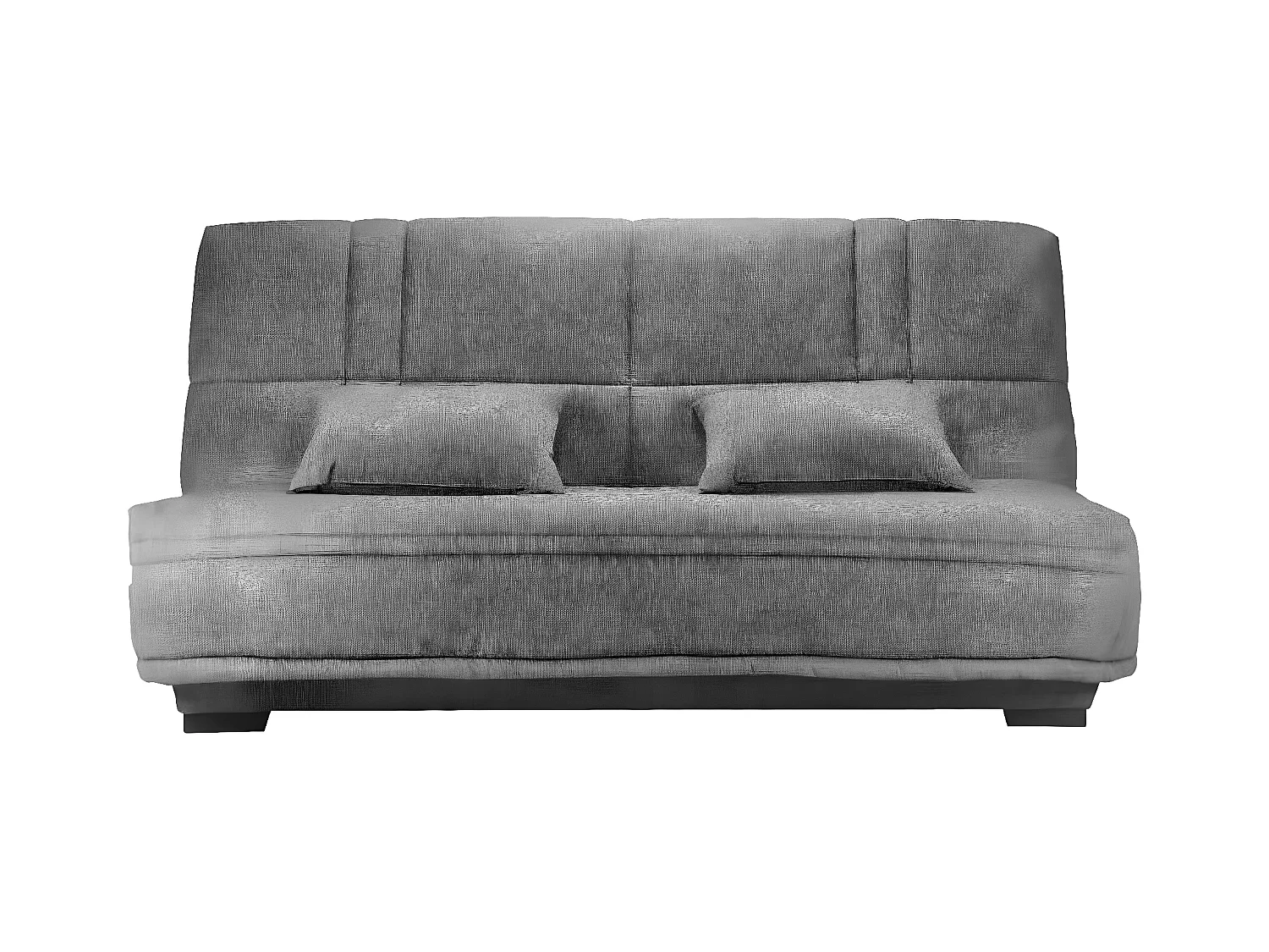Canapé clic clac tissu avec rangement matelas Starlux 17cm Minel 207cm-Couleur Gris clair chiné