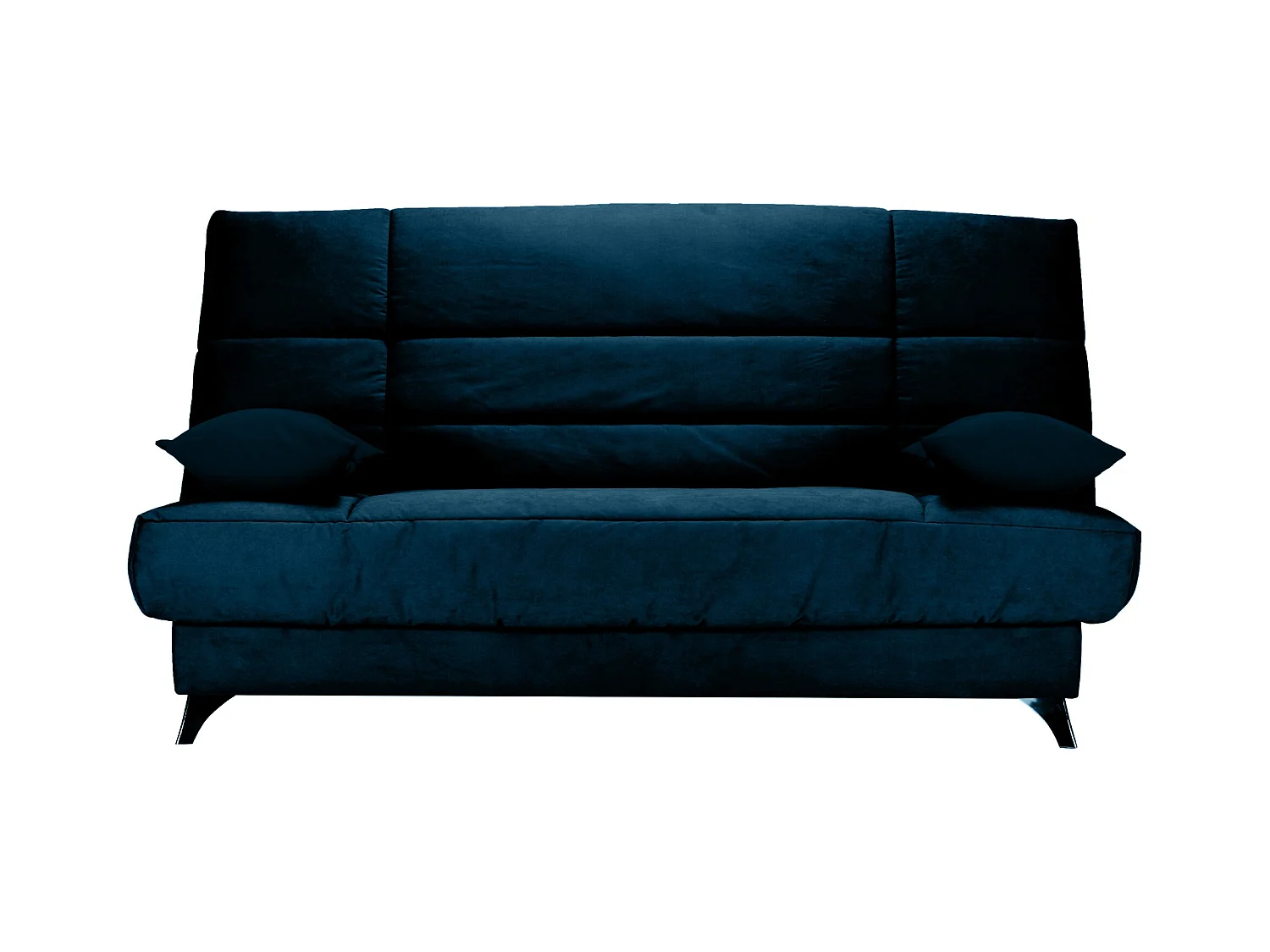 Banquette Clic-clac tissu 130x190 matelas Bultex 14cm avec rangement Belax-Couleur Bleu foncé