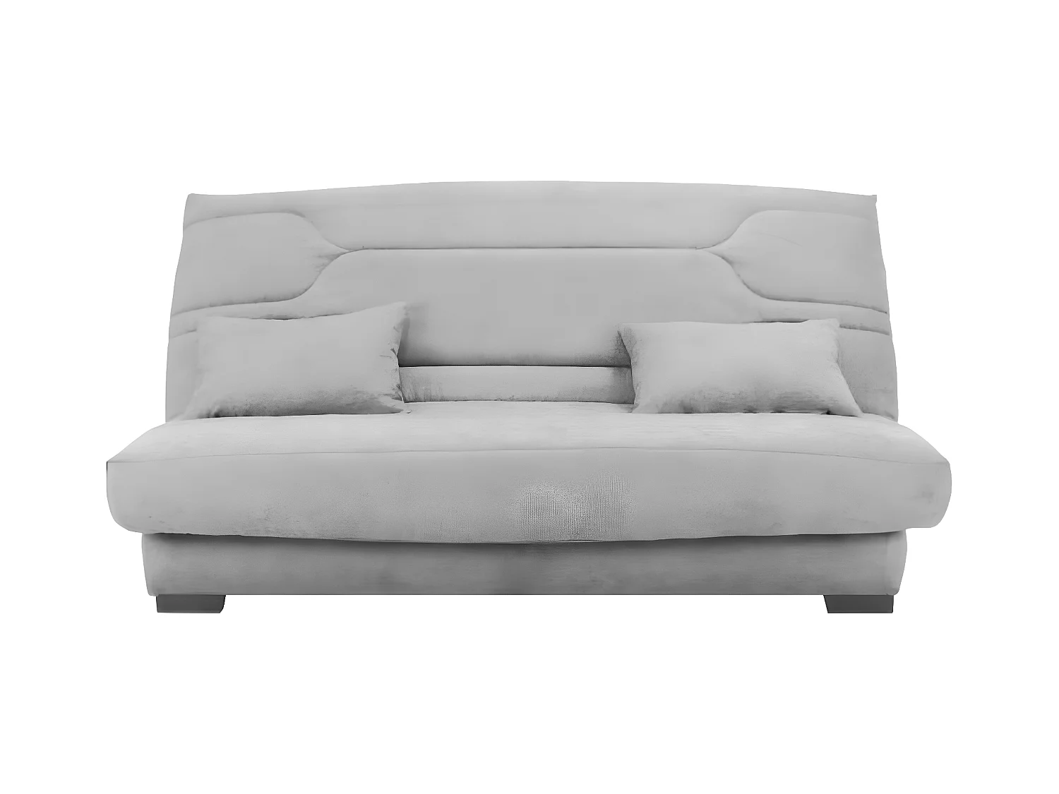 Canapé clic clac tissu avec rangement matelas Bultex 15cm Balkoa 207cm-Couleur Gris perle