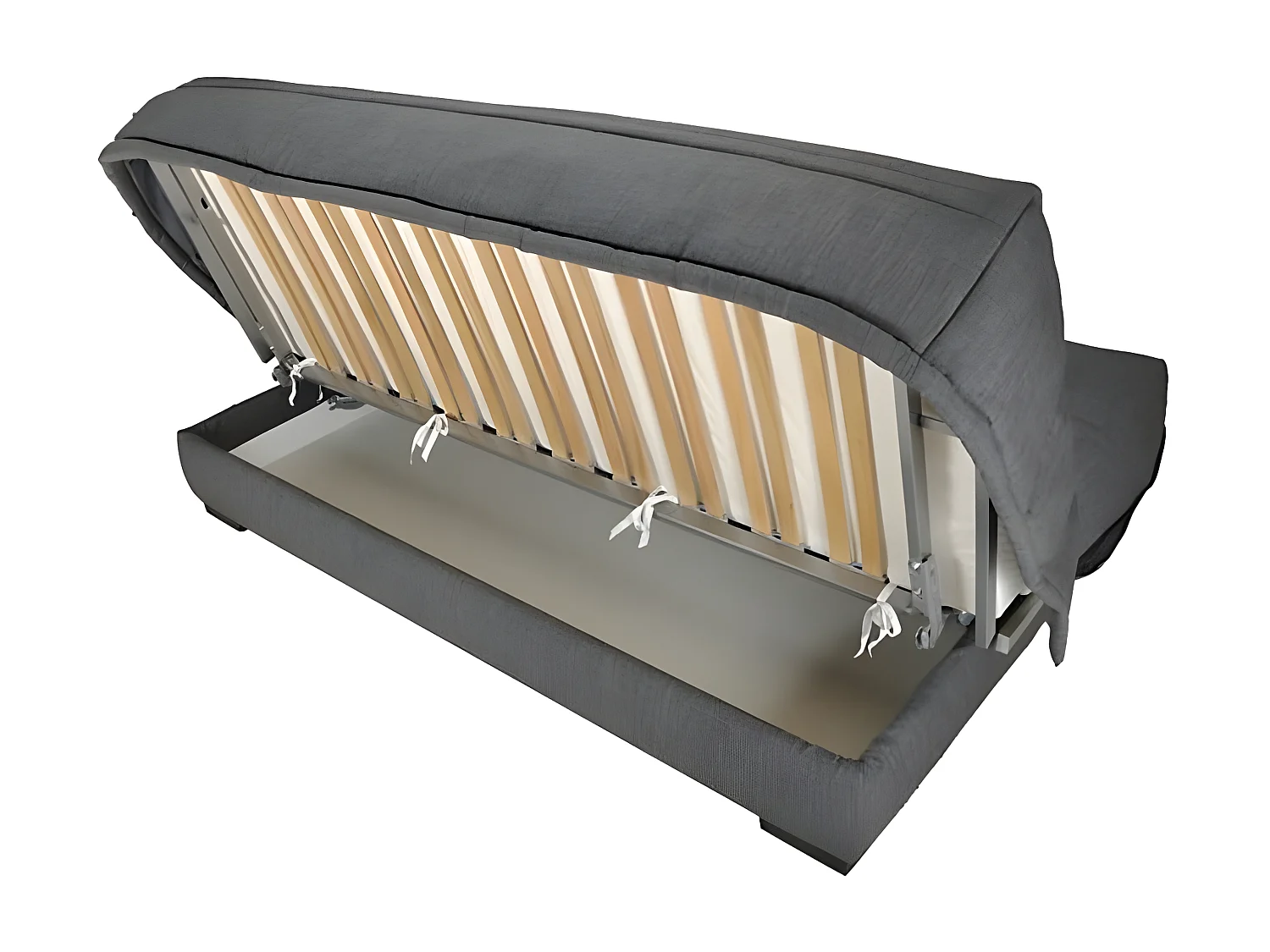 Stoffen slaapbank met Starlux matrasopberger 17 cm Minel 207 cm-Kleur Lichtroze