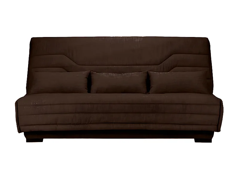 Canapé Clic Clac nouveau tissu avec coffre matelas Bultex 15cm Bianca 140x200-Couleur Marron