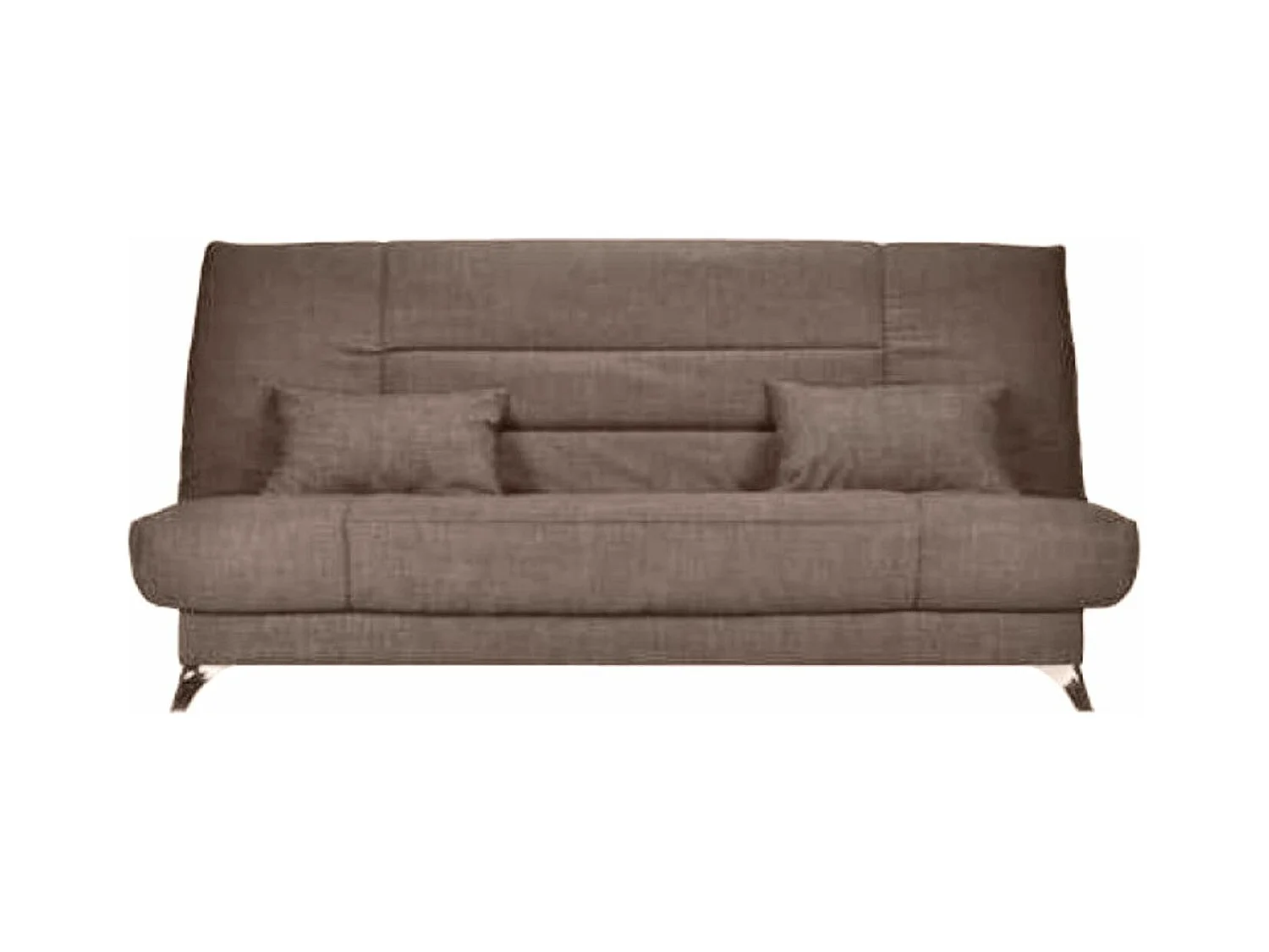 Banquette Clic-clac tissu 130x190 matelas Starflex 13cm avec rangement Kalix-Couleur Marron clair