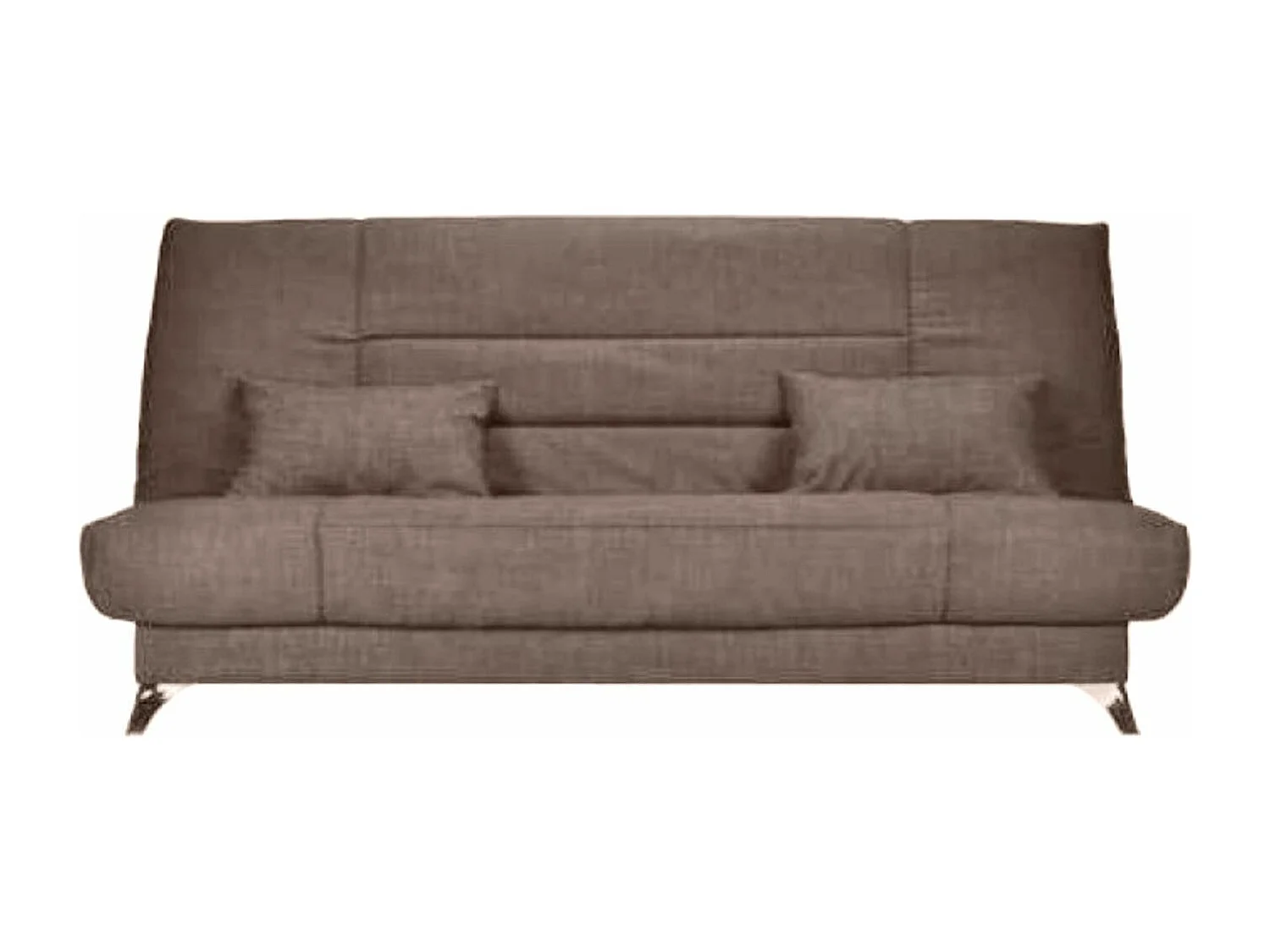 Banquette Clic-clac tissu 130x190 matelas Starflex 13cm avec rangement Kalix-Couleur Marron clair