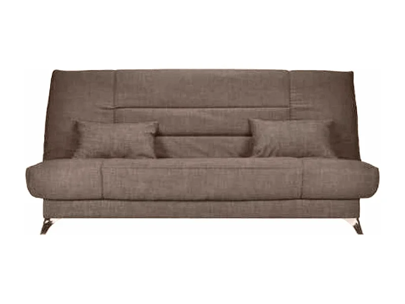 Clic-clac stoffen bank 130x190 cm Starflex matras 13 cm met Kalix opbergruimte-Kleur Lichtbruin