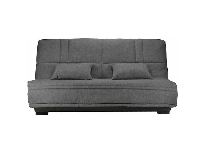 Canapé clic clac tissu avec rangement matelas Starlux 17cm Minel 207cm-Couleur Marron clair