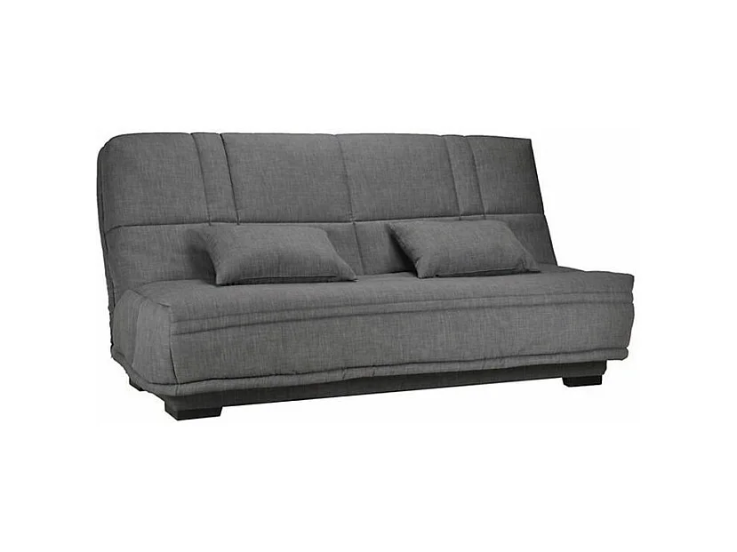 Canapé clic clac tissu avec rangement matelas Starlux 17cm Minel 207cm-Couleur Marron clair