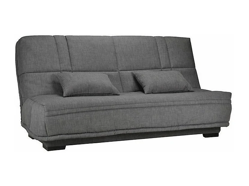 Canapé clic clac tissu avec rangement matelas Starlux 17cm Minel 207cm-Couleur Marron clair