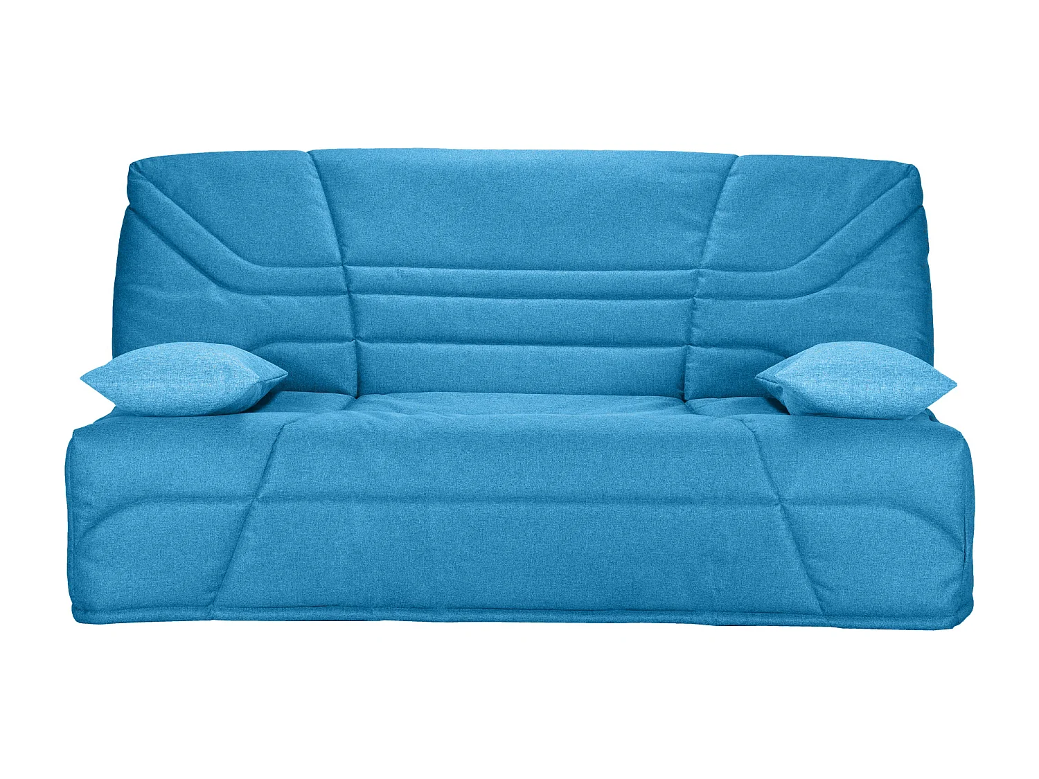 Banquette clic clac tissu 130x190 matelas Starbed 13cm avec coffre de rangement Raka-Couleur Bleu canard