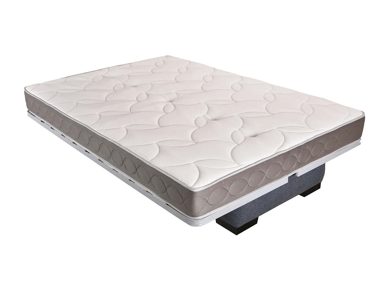 Banquette clic clac tissu 130x190 matelas Starbed 13cm avec coffre de rangement Raka-Couleur Bleu canard