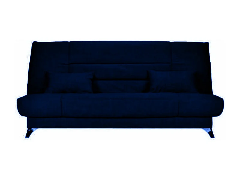 Banquette Clic-clac tissu 130x190 matelas Starflex 13cm avec rangement Kalix-Couleur Bleu marine