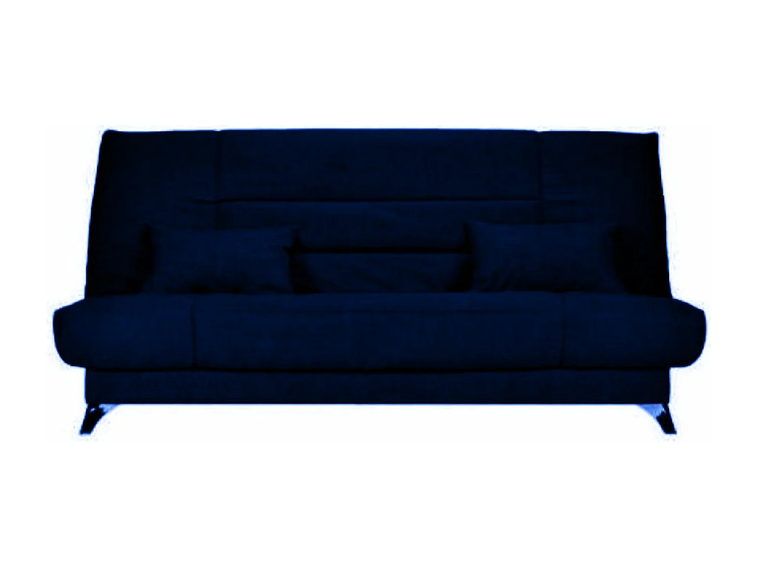 Banquette Clic-clac tissu 130x190 matelas Starflex 13cm avec rangement Kalix-Couleur Bleu marine