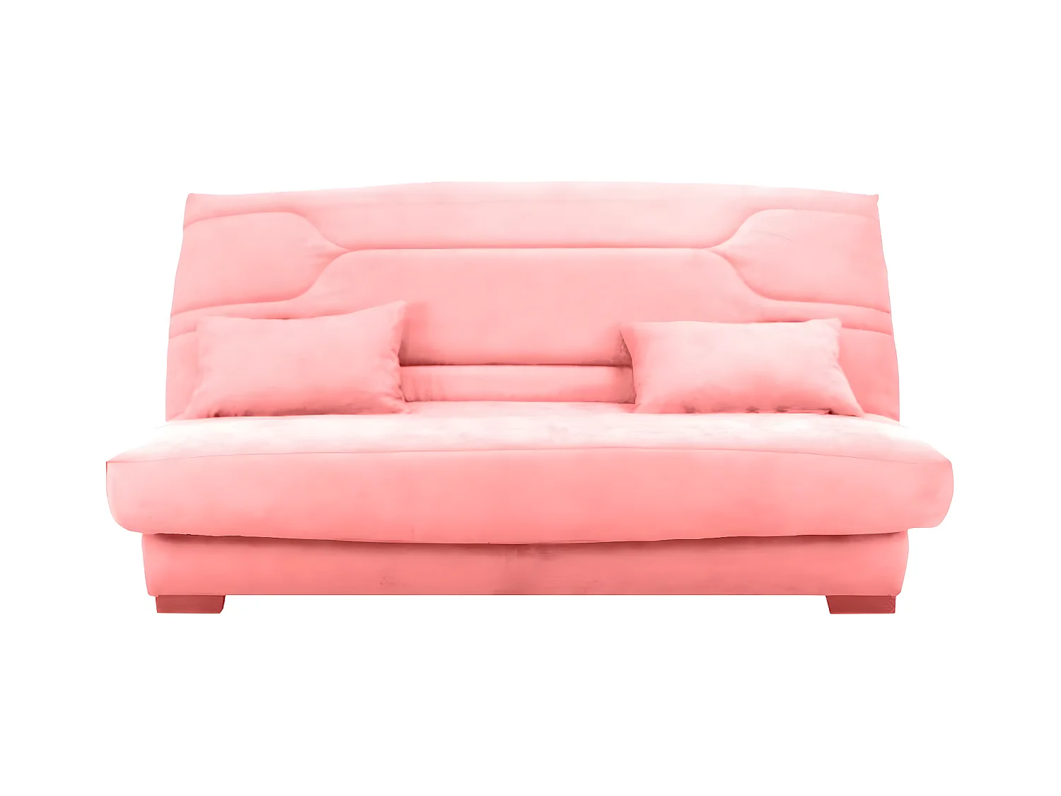 Canapé clic clac tissu avec rangement matelas Bultex 15cm Balkoa 207cm-Couleur Rose clair