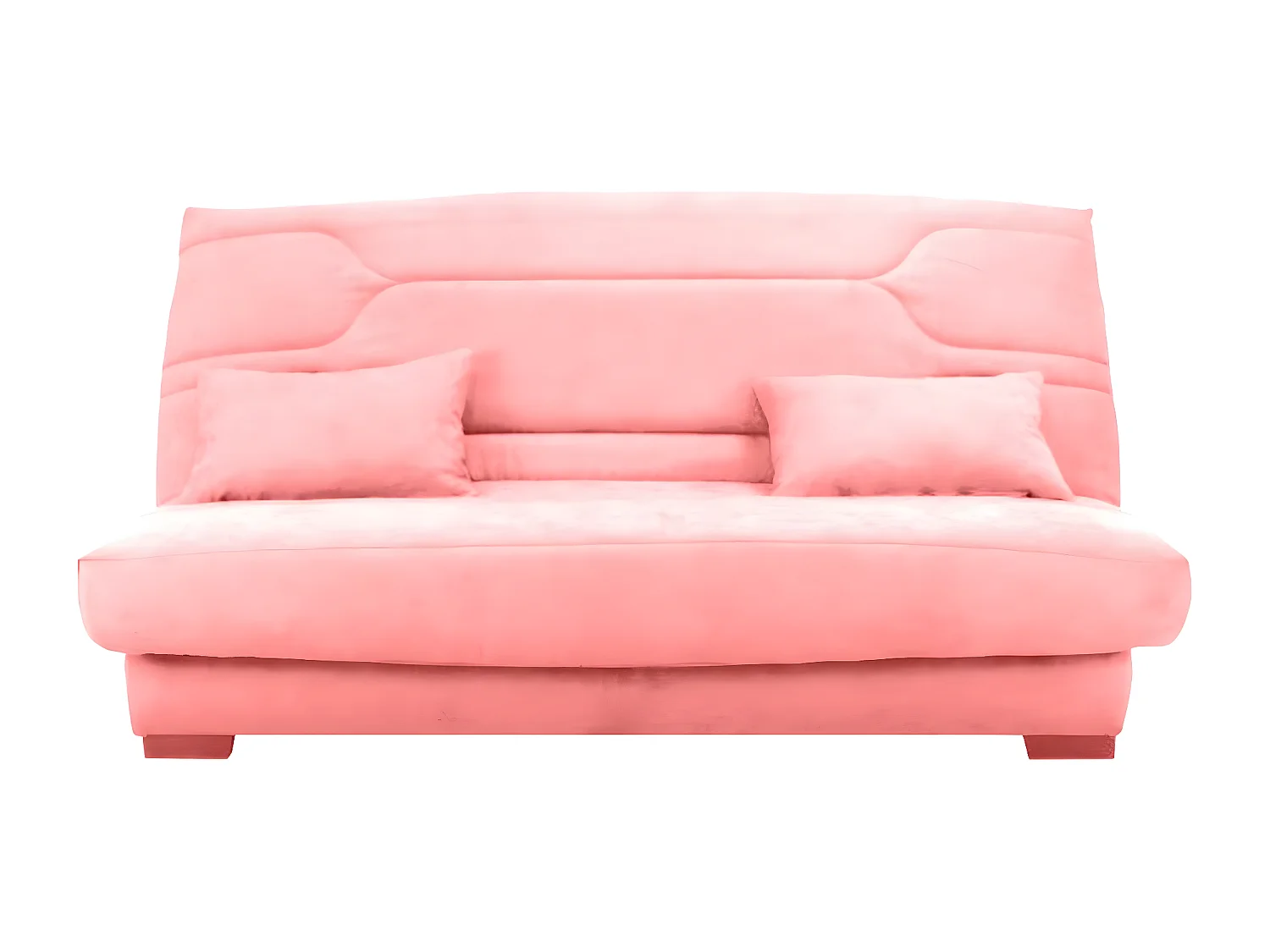 Canapé clic clac tissu avec rangement matelas Bultex 15cm Balkoa 207cm-Couleur Rose clair