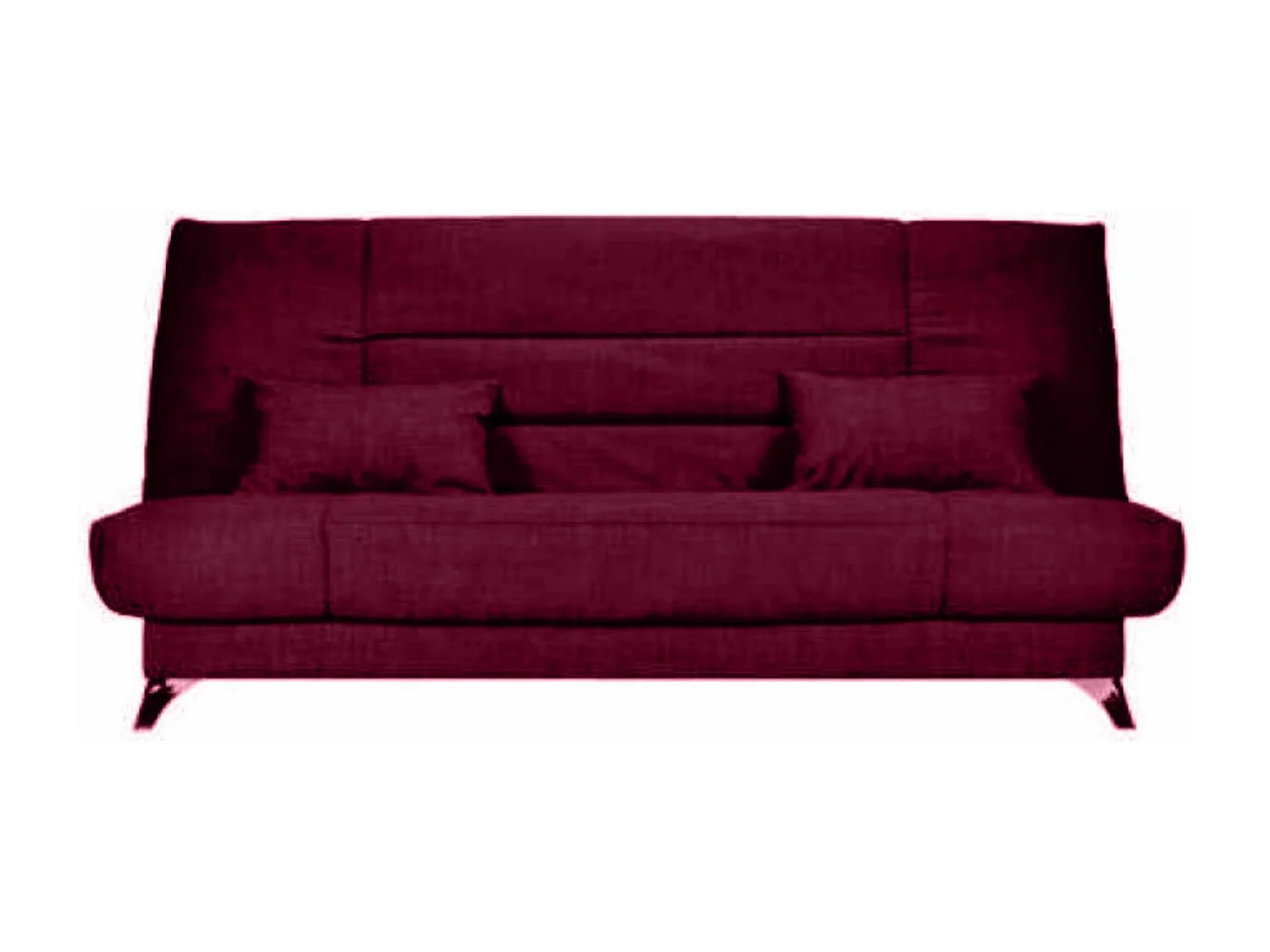 Banquette Clic-clac tissu 130x190 matelas Starflex 13cm avec rangement Kalix-Couleur Bordeaux