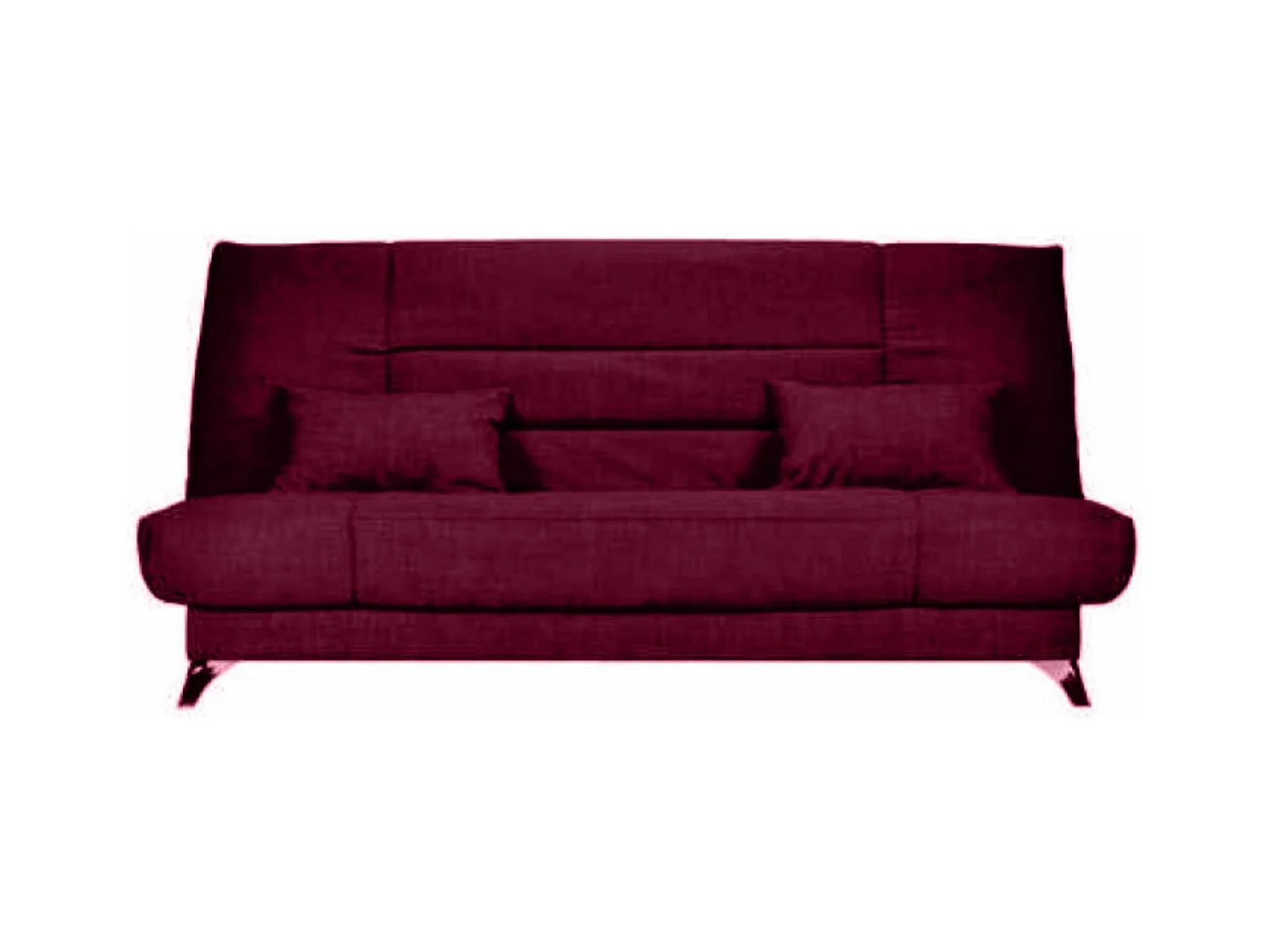 Banquette Clic-clac tissu 130x190 matelas Starflex 13cm avec rangement Kalix-Couleur Bordeaux