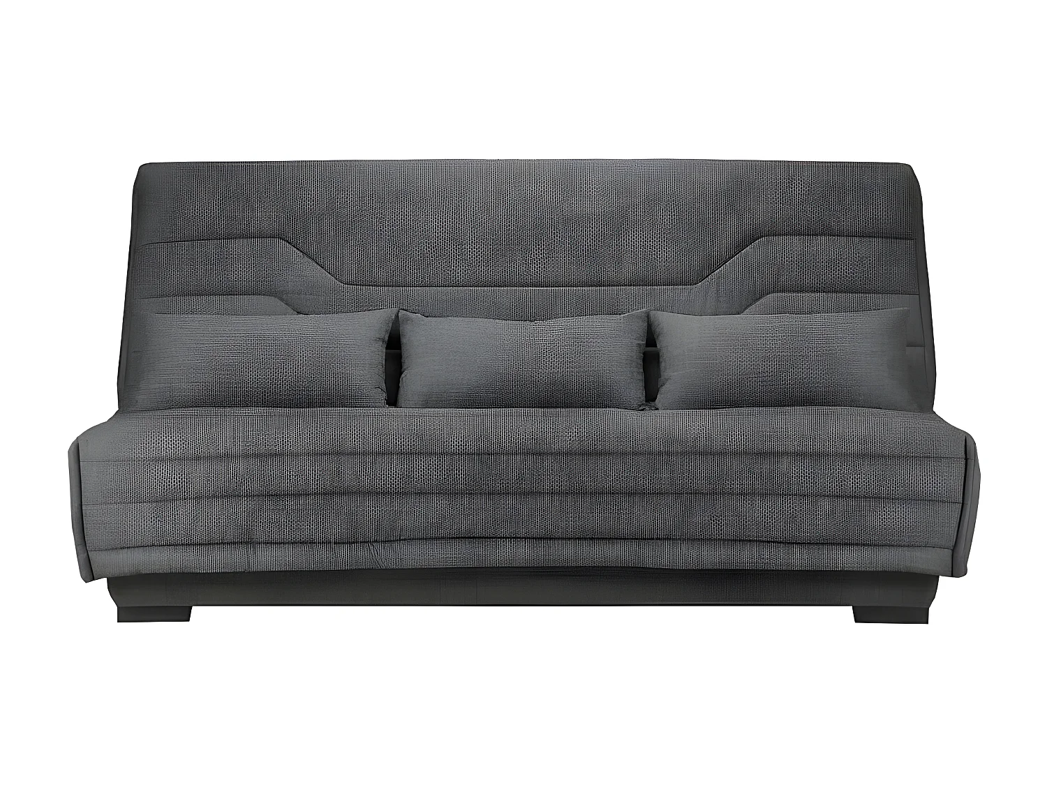 Canapé Clic Clac nouveau tissu avec coffre matelas Bultex 15cm Bianca 140x200-Couleur Gris