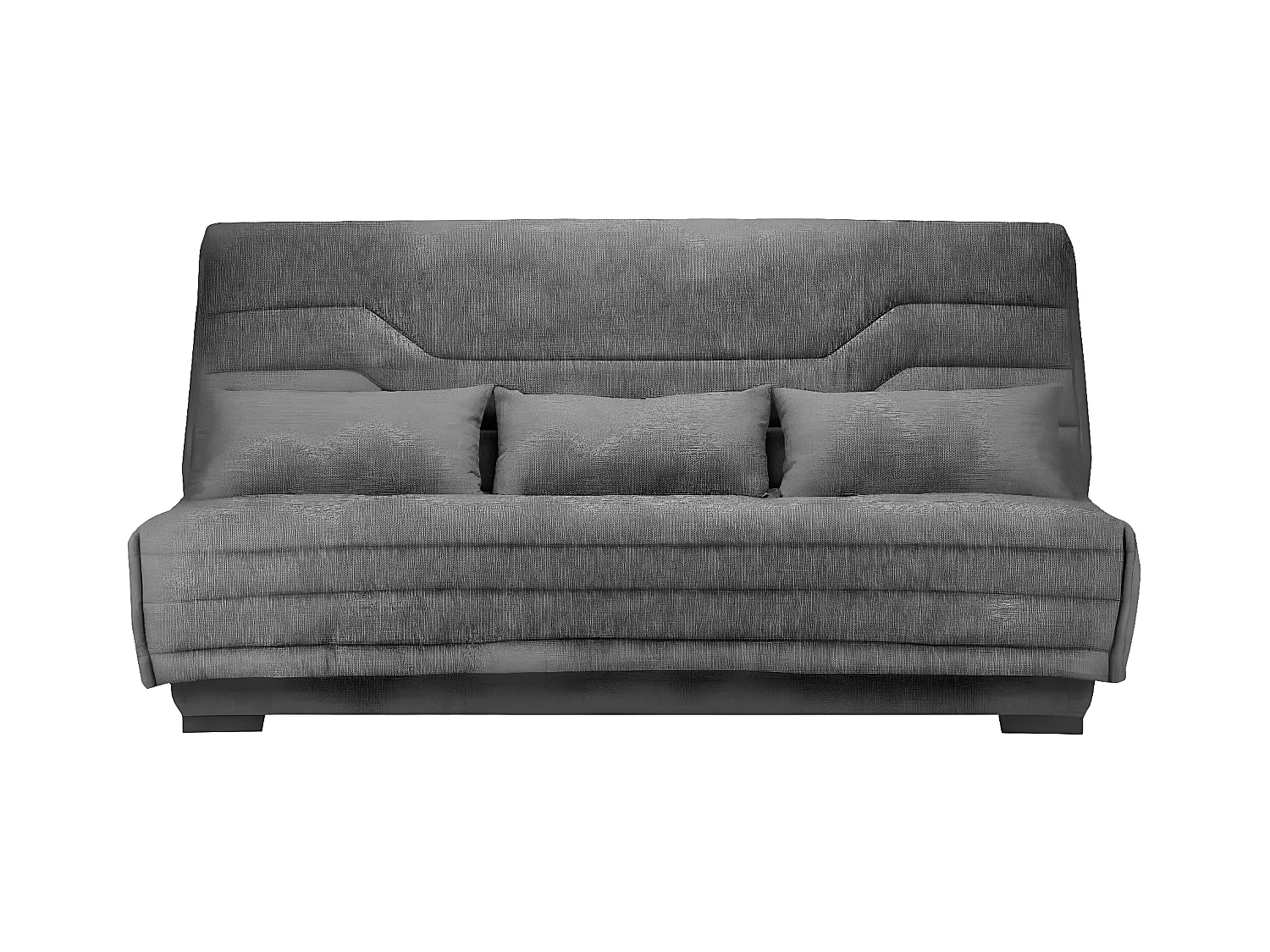 Canapé Clic Clac nouveau tissu avec coffre matelas Bultex 15cm Bianca 140x200-Couleur Gris