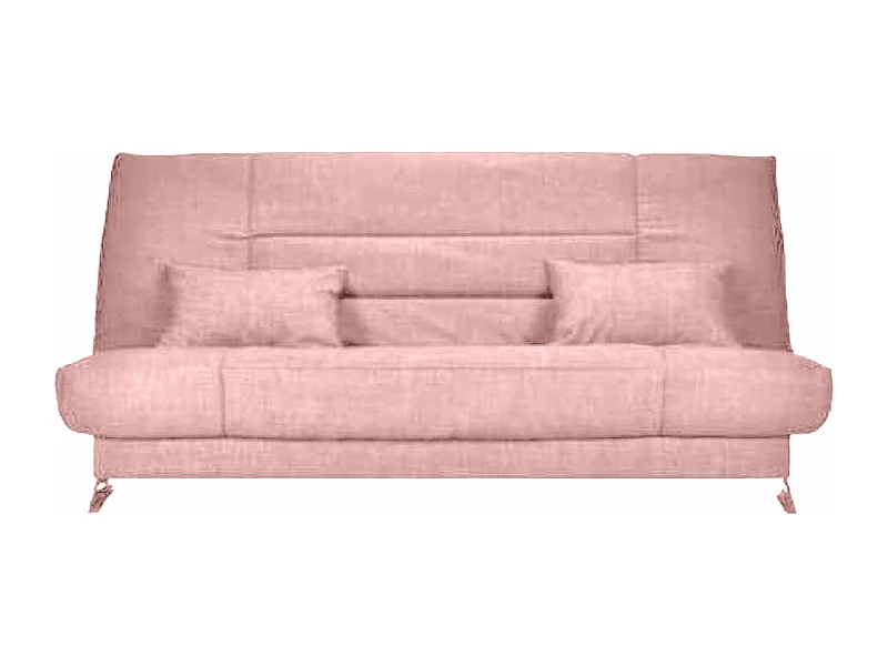 Clic-clac stoffen bank 130x190 cm Starflex matras 13 cm met Kalix opbergruimte-Kleur Lichtroze