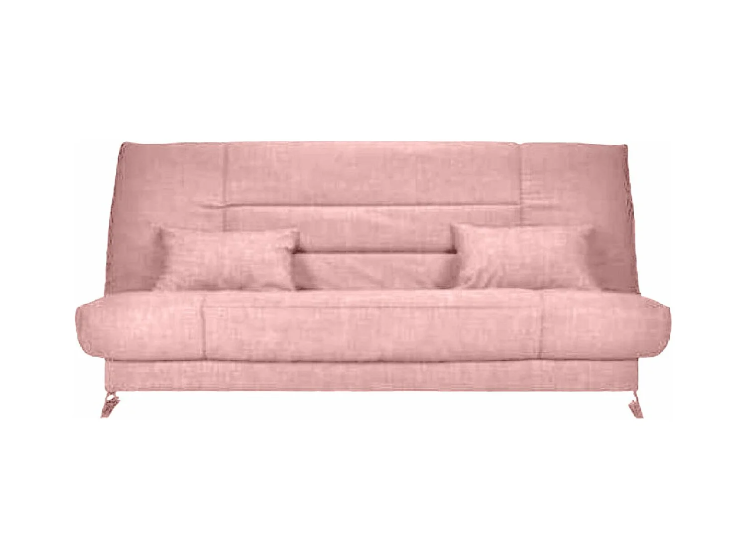Banquette Clic-clac tissu 130x190 matelas Starflex 13cm avec rangement Kalix-Couleur Rose clair