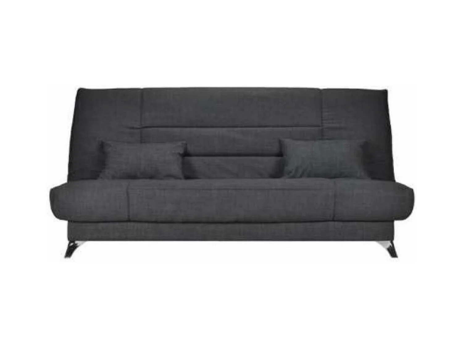 Banquette Clic-clac tissu 130x190 matelas Starflex 13cm avec rangement Kalix-Couleur Gris