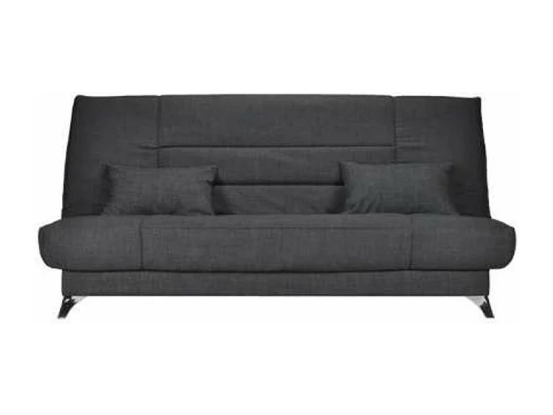 Banquette Clic-clac tissu 130x190 matelas Starflex 13cm avec rangement Kalix-Couleur Gris