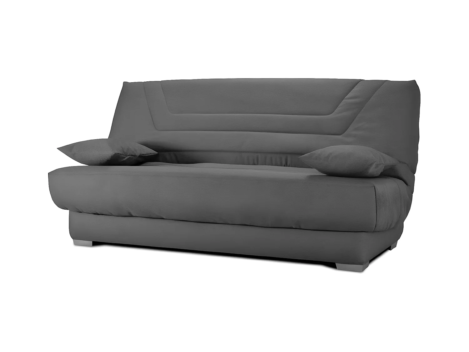 Canapé clic clac tissu avec rangement matelas Bultex 20cm Sabor 193cm-Couleur Gris