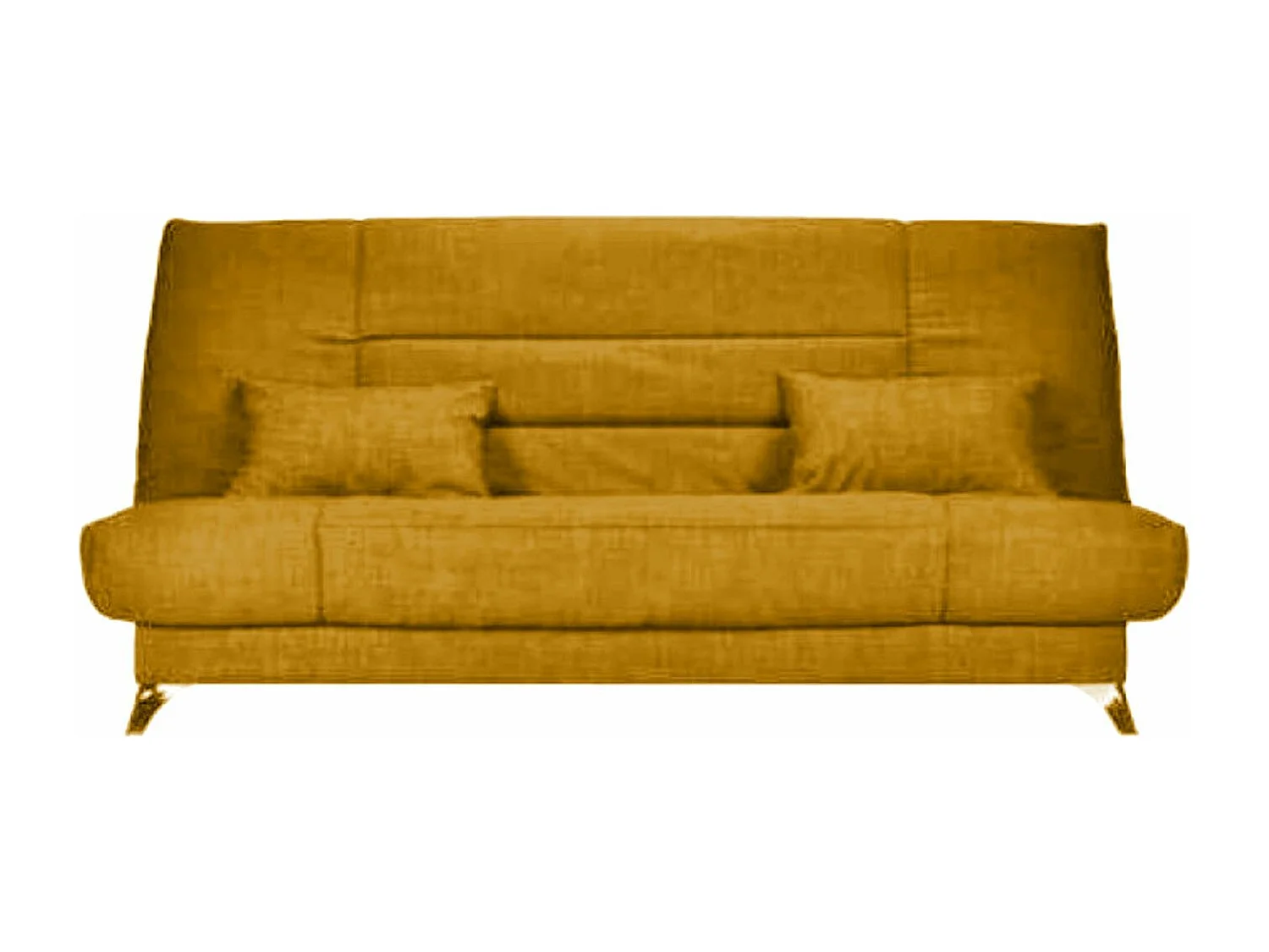Banquette Clic-clac tissu 130x190 matelas Starflex 13cm avec rangement Kalix-Couleur Jaune ambre