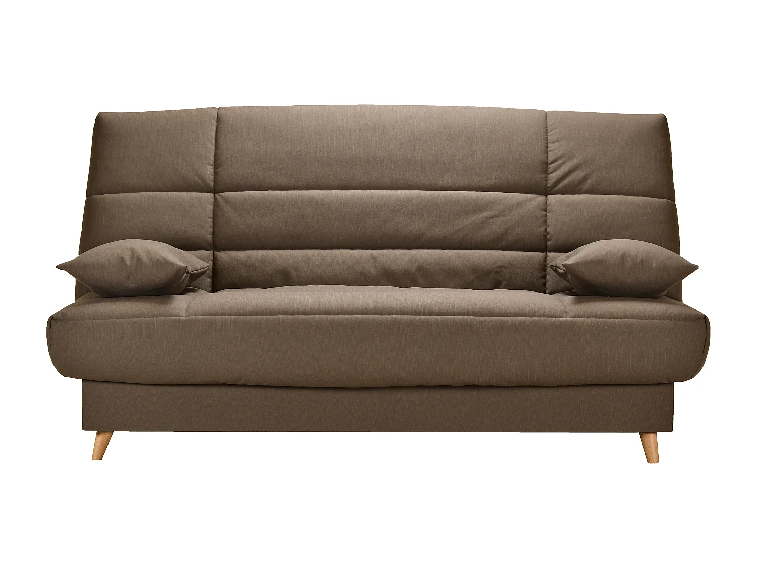 Banquette Clic-clac tissu 130x190 matelas Starflex 13cm avec rangement Kalix-Couleur Jaune ambre