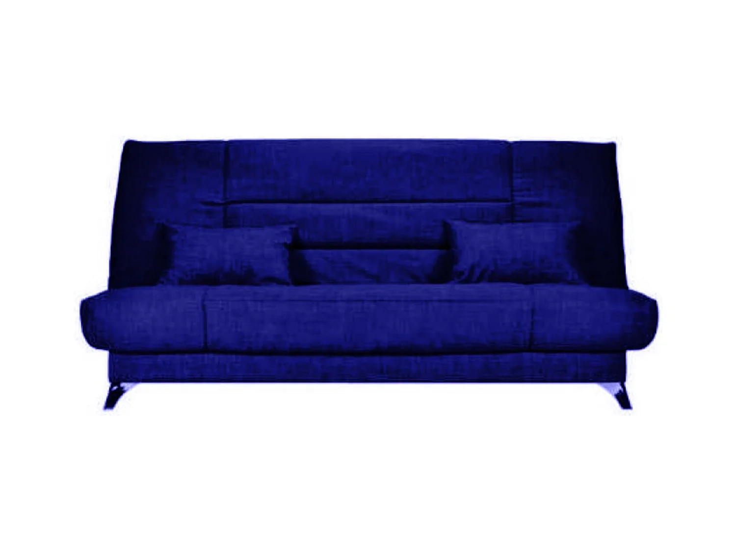 Banquette Clic-clac tissu 130x190 matelas Starflex 13cm avec rangement Kalix-Couleur Bleu nuit