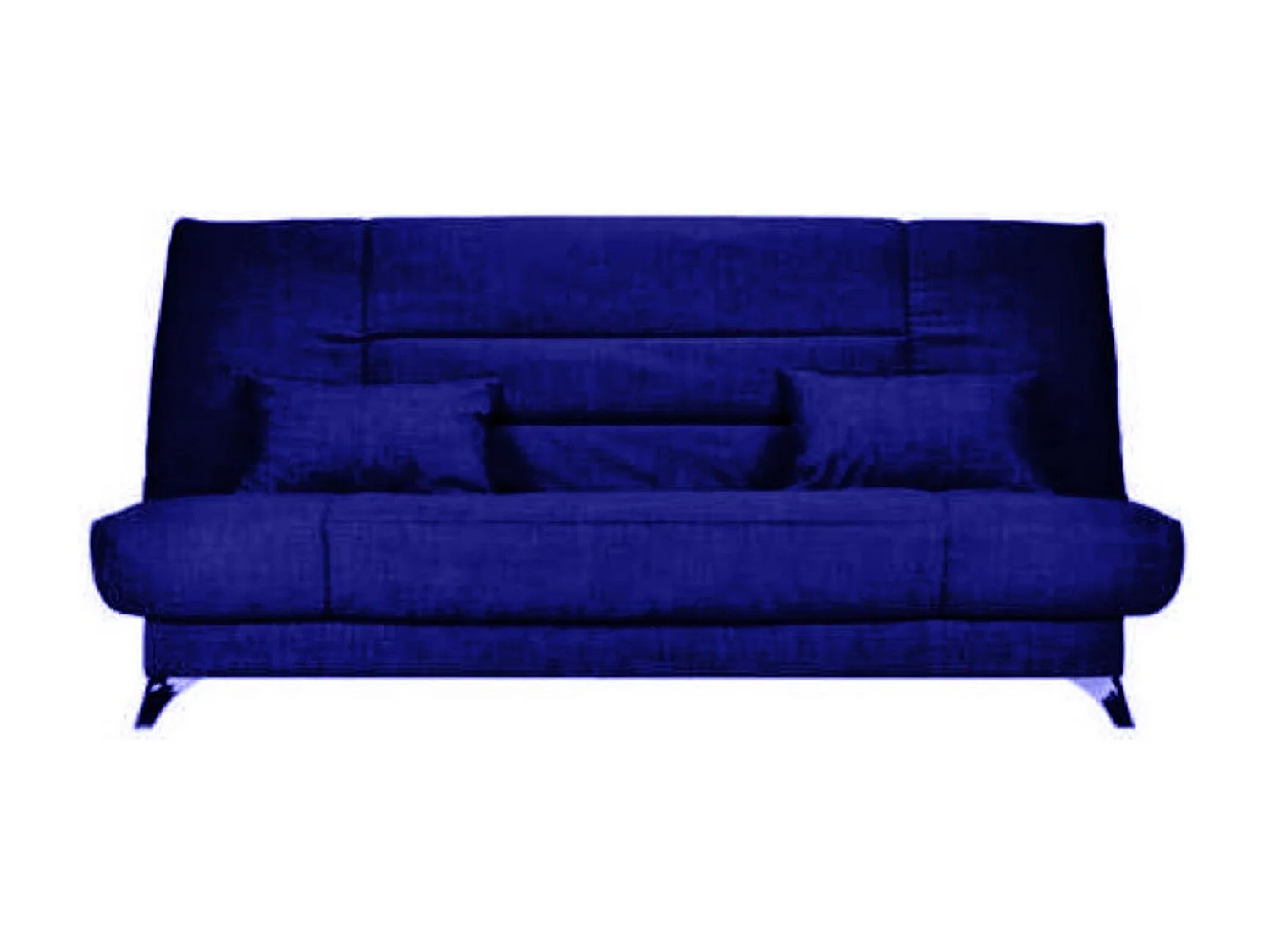 Banquette Clic-clac tissu 130x190 matelas Starflex 13cm avec rangement Kalix-Couleur Bleu nuit
