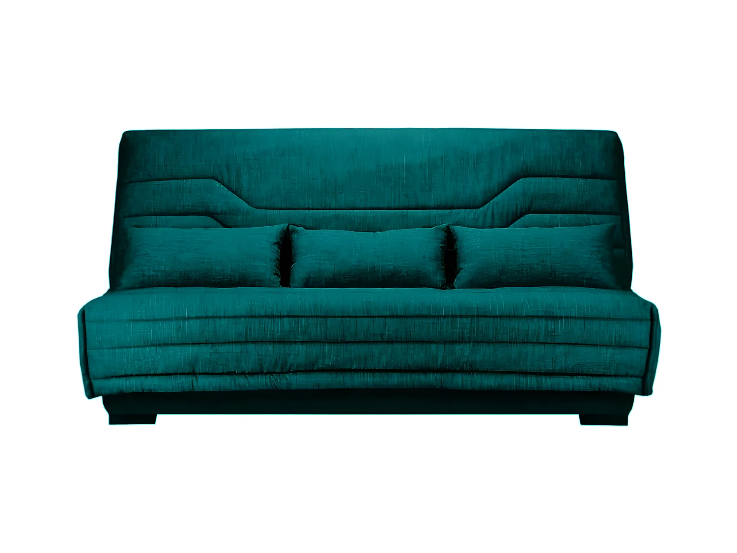 Canapé Clic Clac nouveau tissu avec coffre matelas Bultex 15cm Bianca 140x200-Couleur Vert emeraude