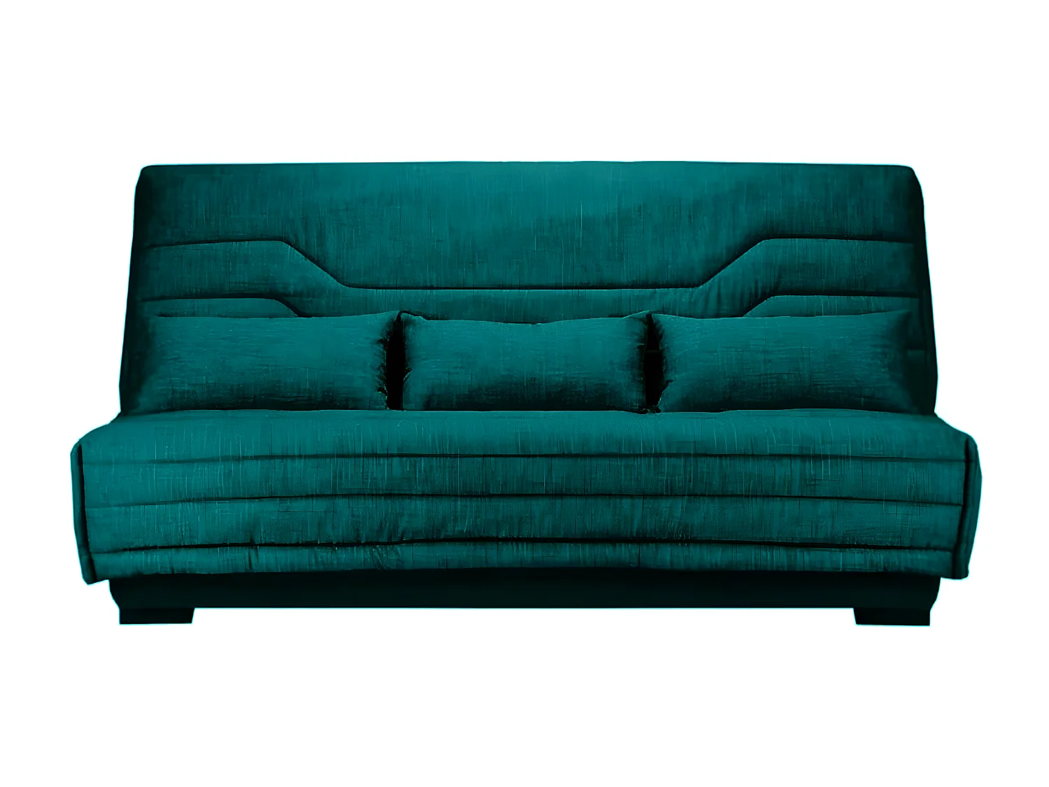 Canapé Clic Clac nouveau tissu avec coffre matelas Bultex 15cm Bianca 140x200-Couleur Vert emeraude